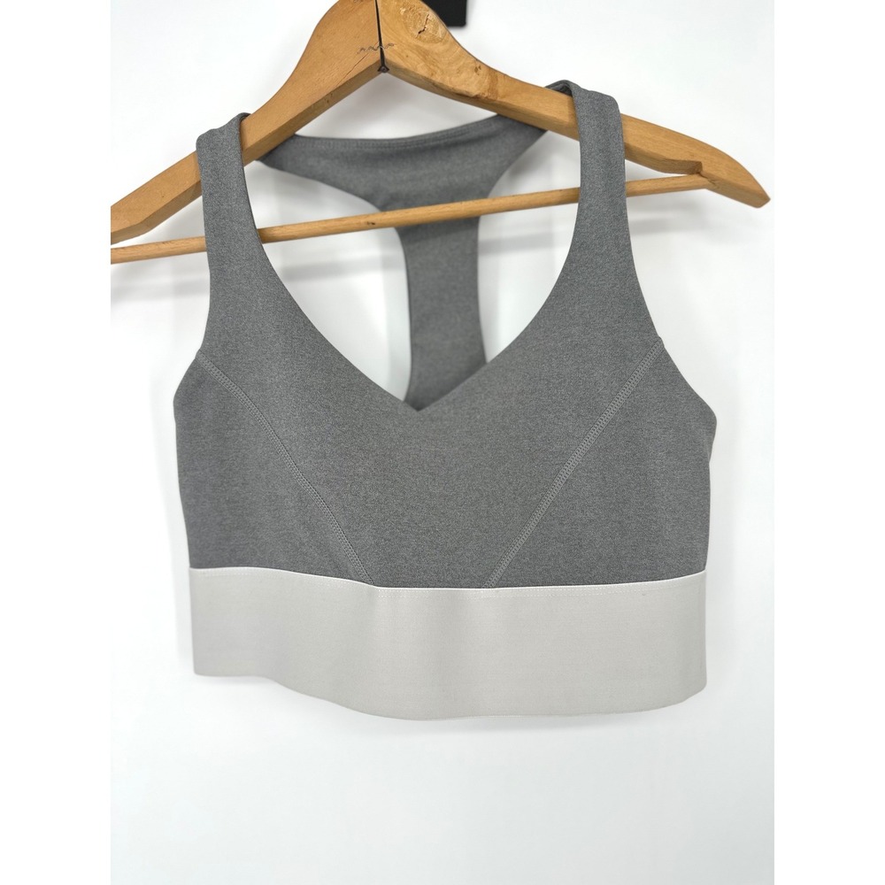 Good American Sports Bra Women Size 2 Medium Gray Racerback V-Neck Activewear
